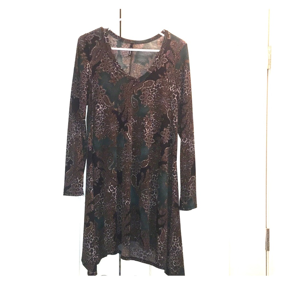 Green printed tunic
